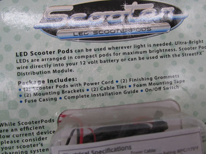Pair of Street FX Scooter Ultra Bright Light Pods Red LED Lights