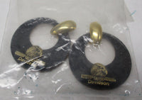 Harley-Davidson HD Leather Eagle Gold Color Earrings Jewelry