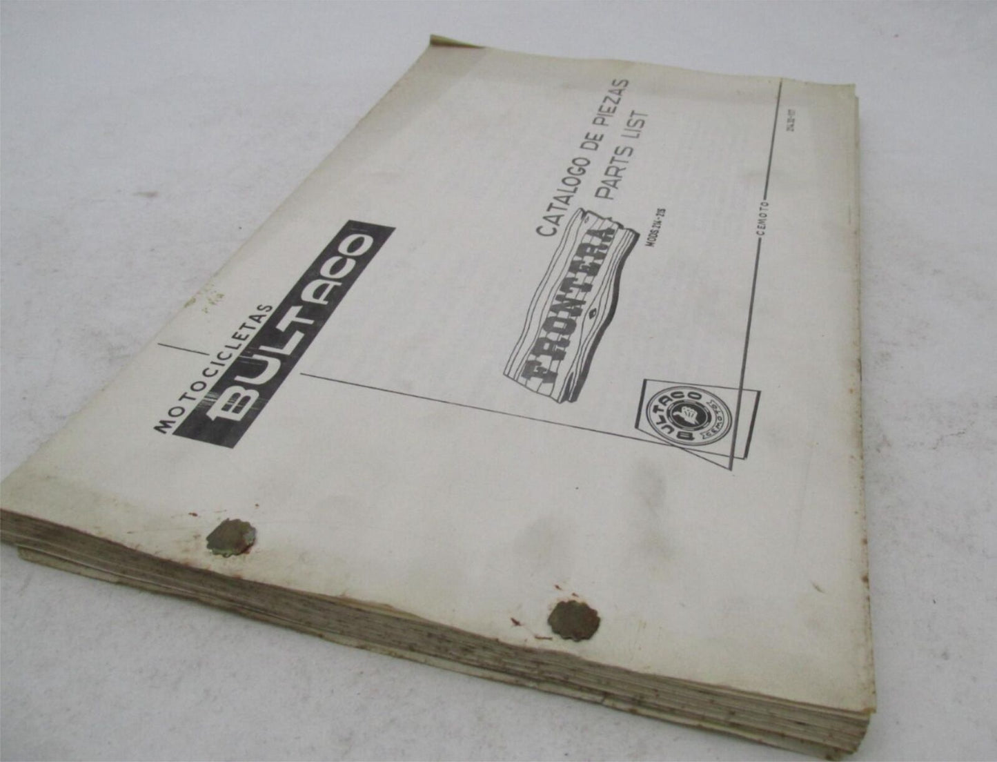 Bultaco Factory 1978 Frontera 214-215 Motorcycle Catalog Parts List Book