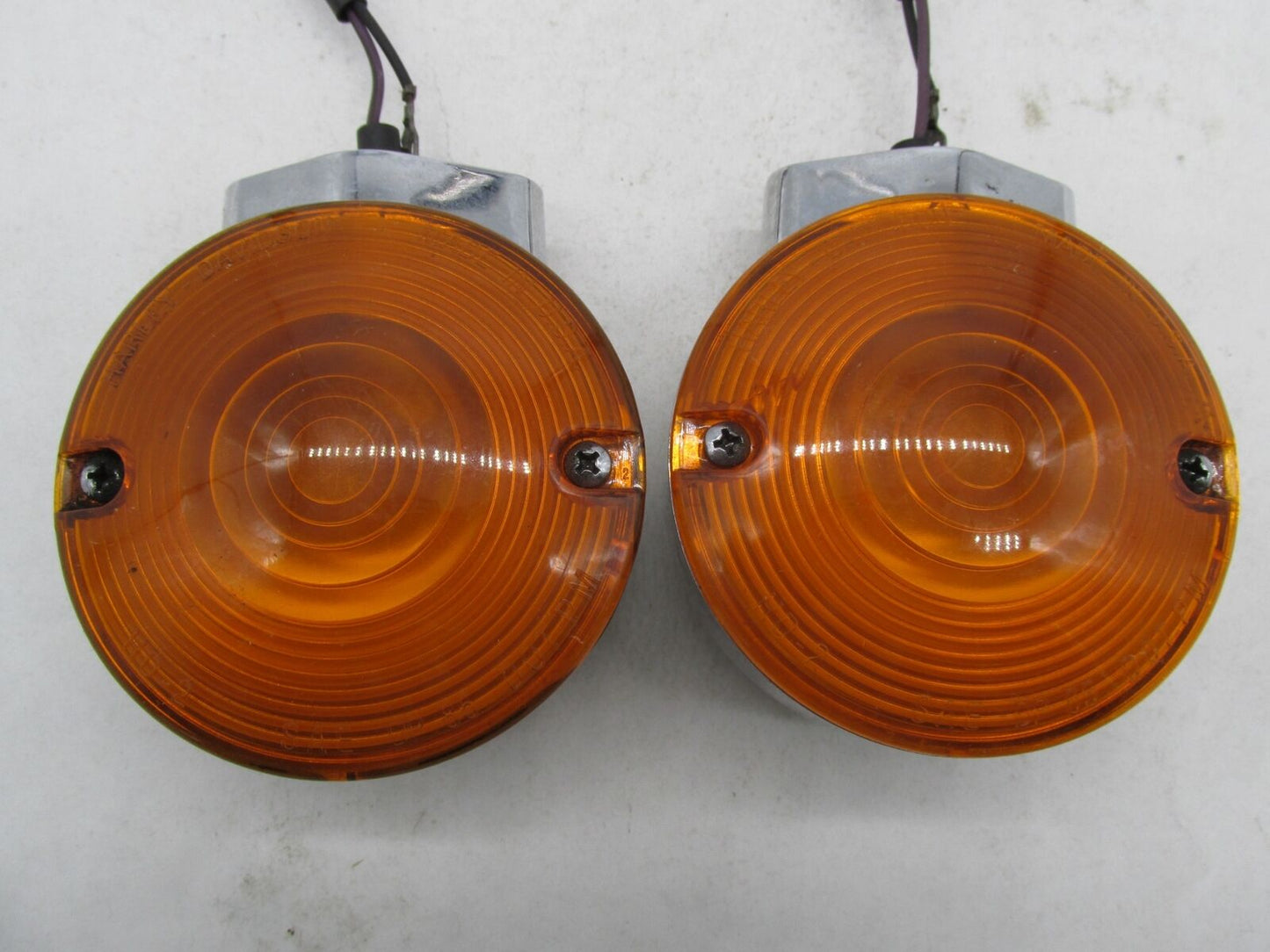 Pair of Harley Davidson Genuine Touring Amber Turn Signal Housings w/ Amber Lens