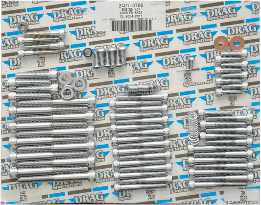 Drag Specialties Complete Motor Socket-Head Bolt Set Chrome Knurled 2401-0766