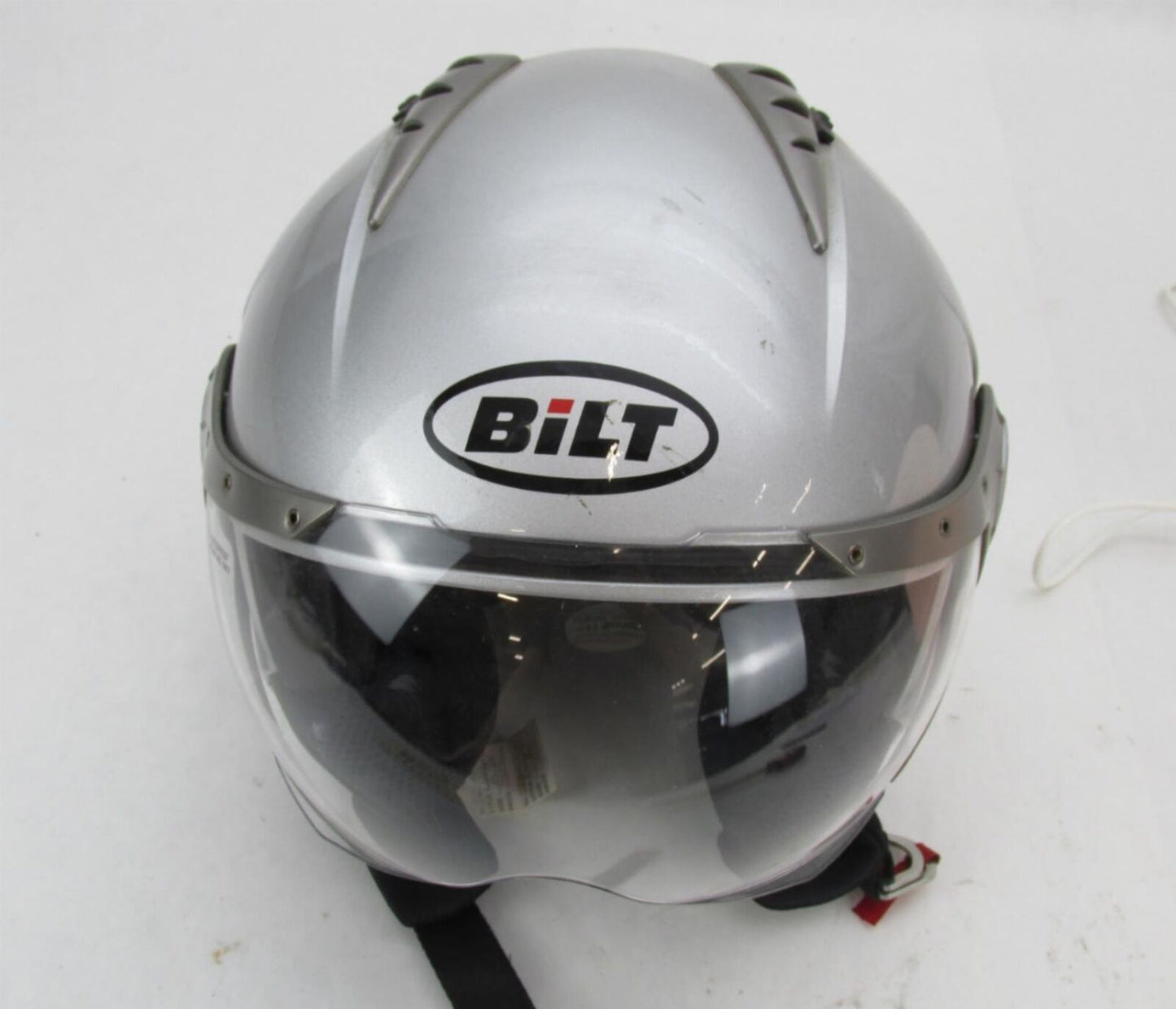 BILT Silver Renegade Half Open Face Motorcycle Helmet Size Medium M ECE/22-05