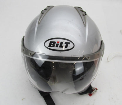 BILT Silver Renegade Half Open Face Motorcycle Helmet Size Medium M ECE/22-05