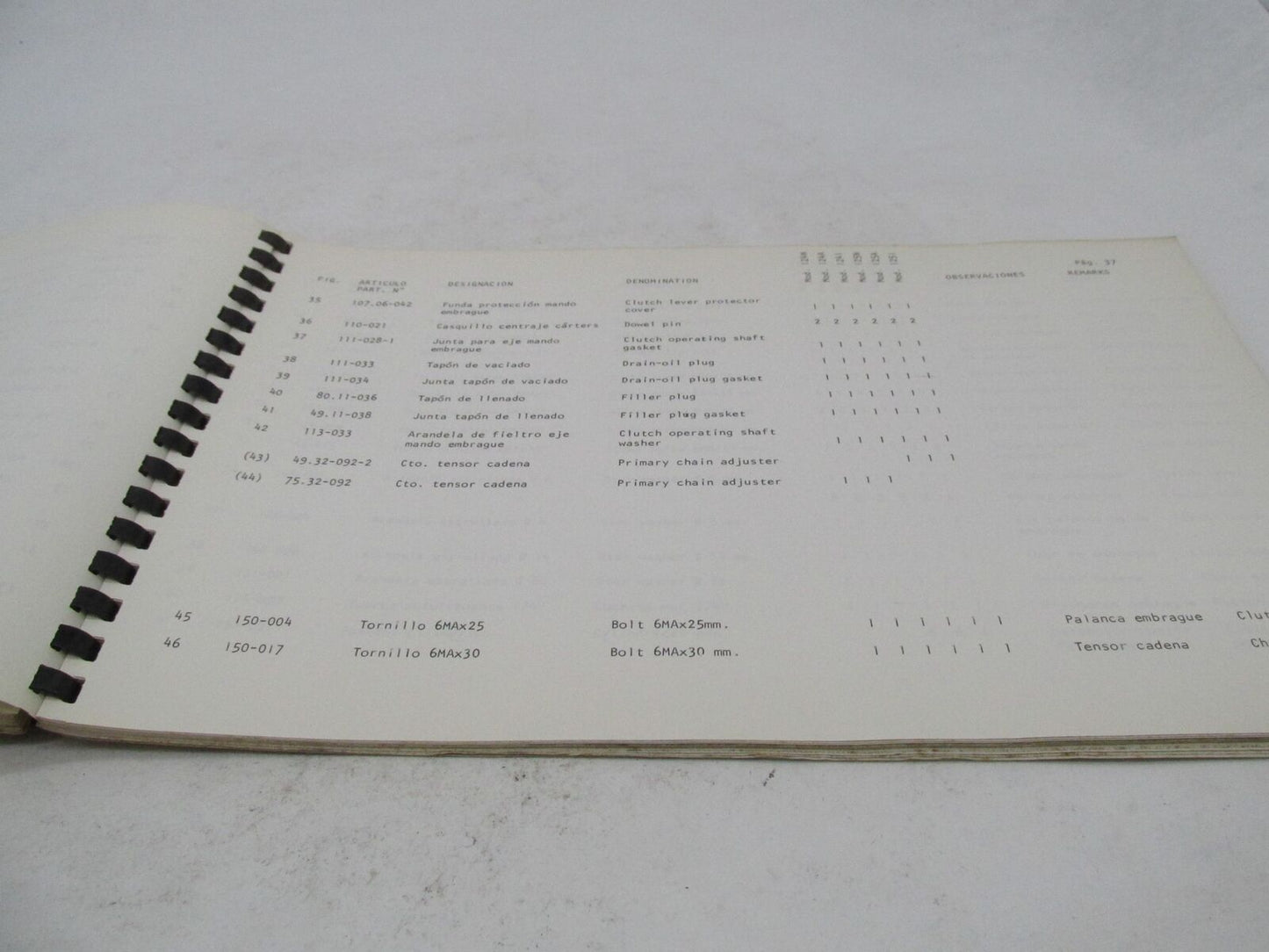 Bultaco Original Factory 1974 Sherpa T 124-125 Catalog Parts List 124.32-117