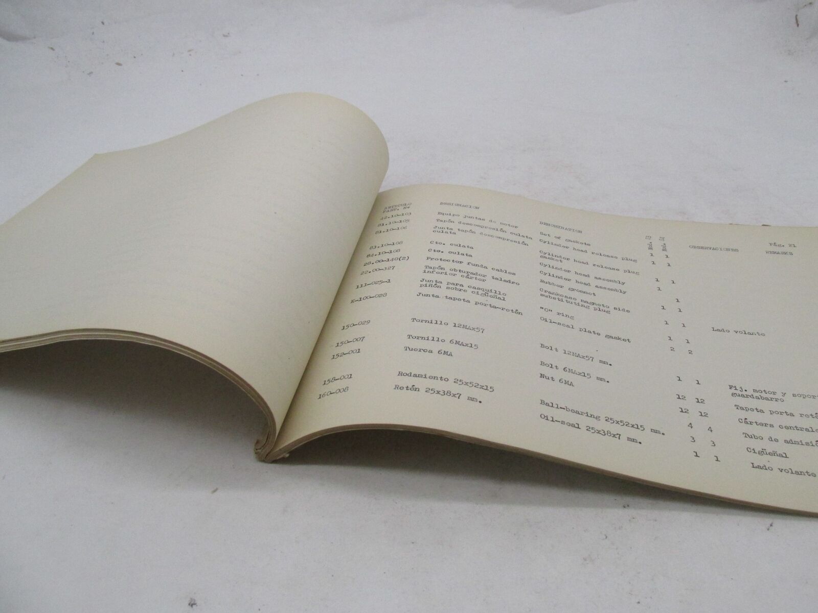 Bultaco Factory Provisional 1972 Lobito Mk5 Catalog Parts List Book 83.32-P117