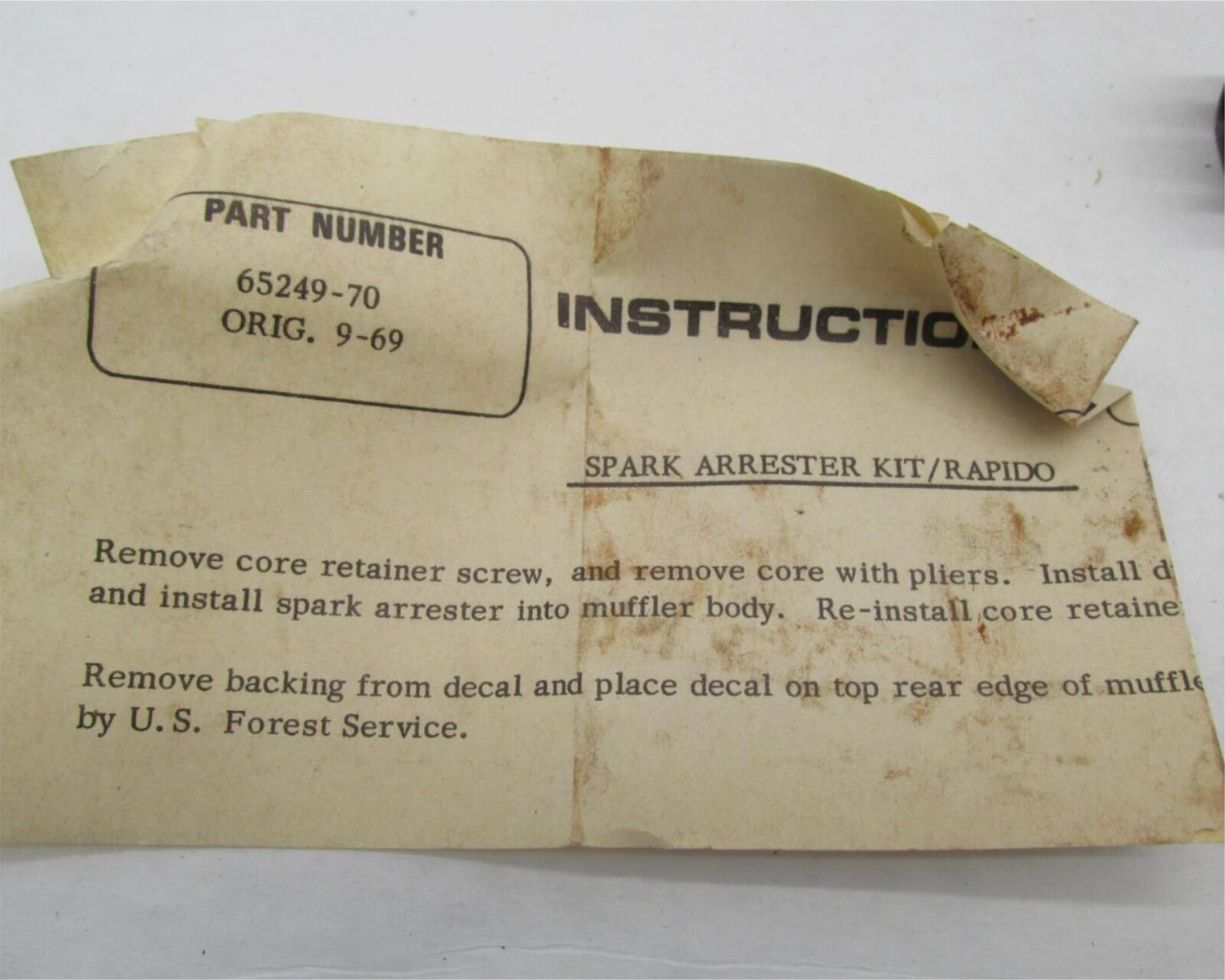 Harley Davidson Genuine NOS Aermacchi Muffler Spark Arrester Kit 65249-70