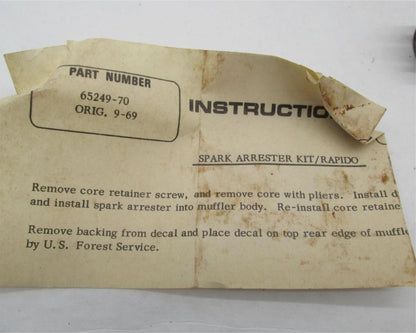 Harley Davidson Genuine NOS Aermacchi Muffler Spark Arrester Kit 65249-70