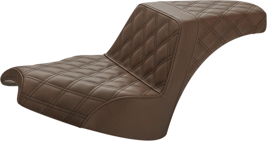 Saddlemen Step Up Seat Driver/Passenger Lattice Stitch Brown I21-04-175BR