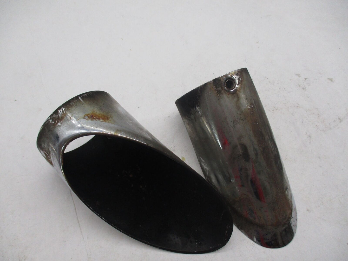 Pair of Harley Davidson Chopper Slash Cut Exhaust Tips 2-1/4" D X 4-5/8" Long