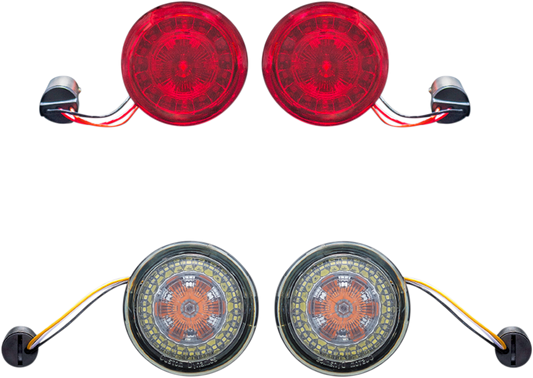 Custom Dynamics Porbeam Turn Signal Insert Kit Chrome/Red PB-BCM-KIT2