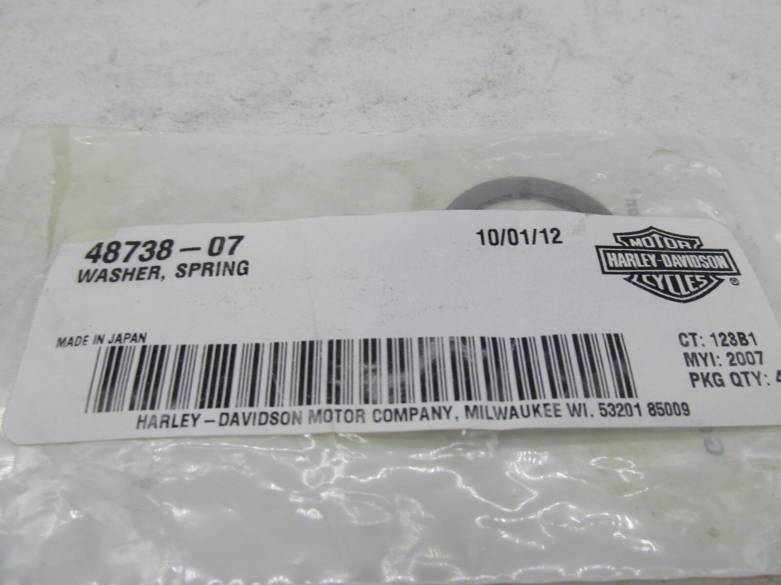 Lot of 3 Harley-Davidson Genuine NOS Spring Washers 48738-07