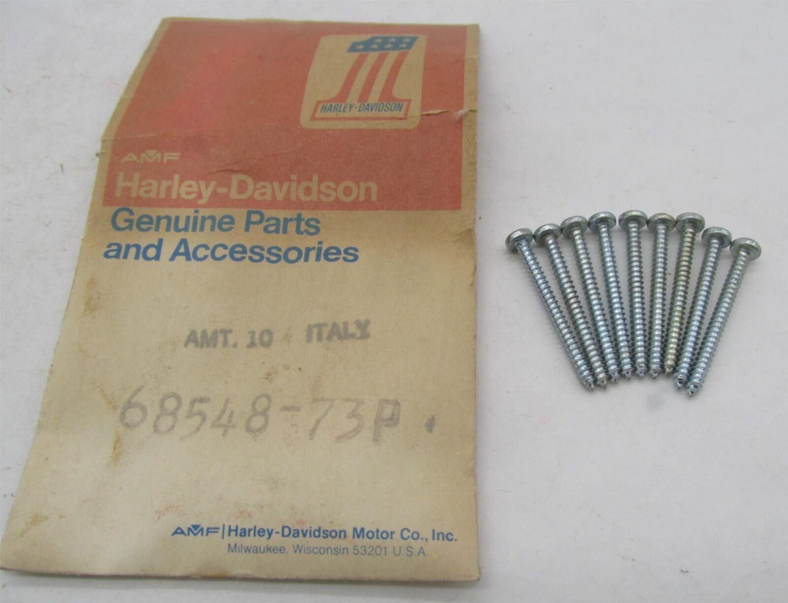 Lot of 9 Harley-Davidson Genuine NOS Aermacchi Light Lens Screws 68548-73P
