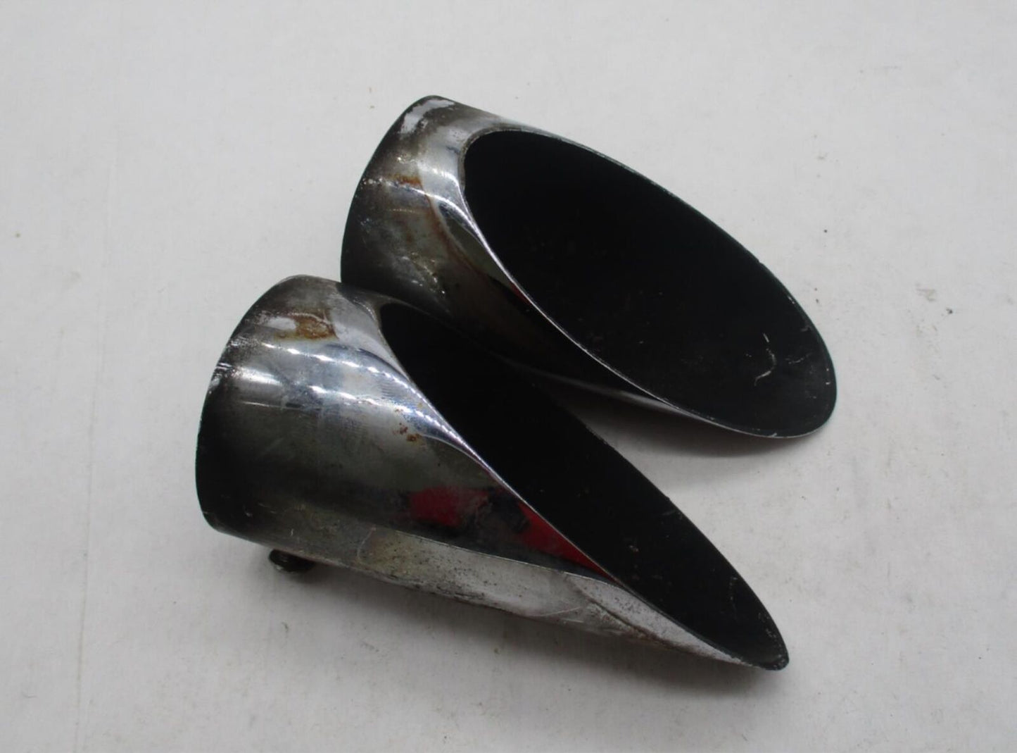 Pair of Harley Davidson Chopper Slash Cut Exhaust Tips 2-1/4" D X 4-5/8" Long