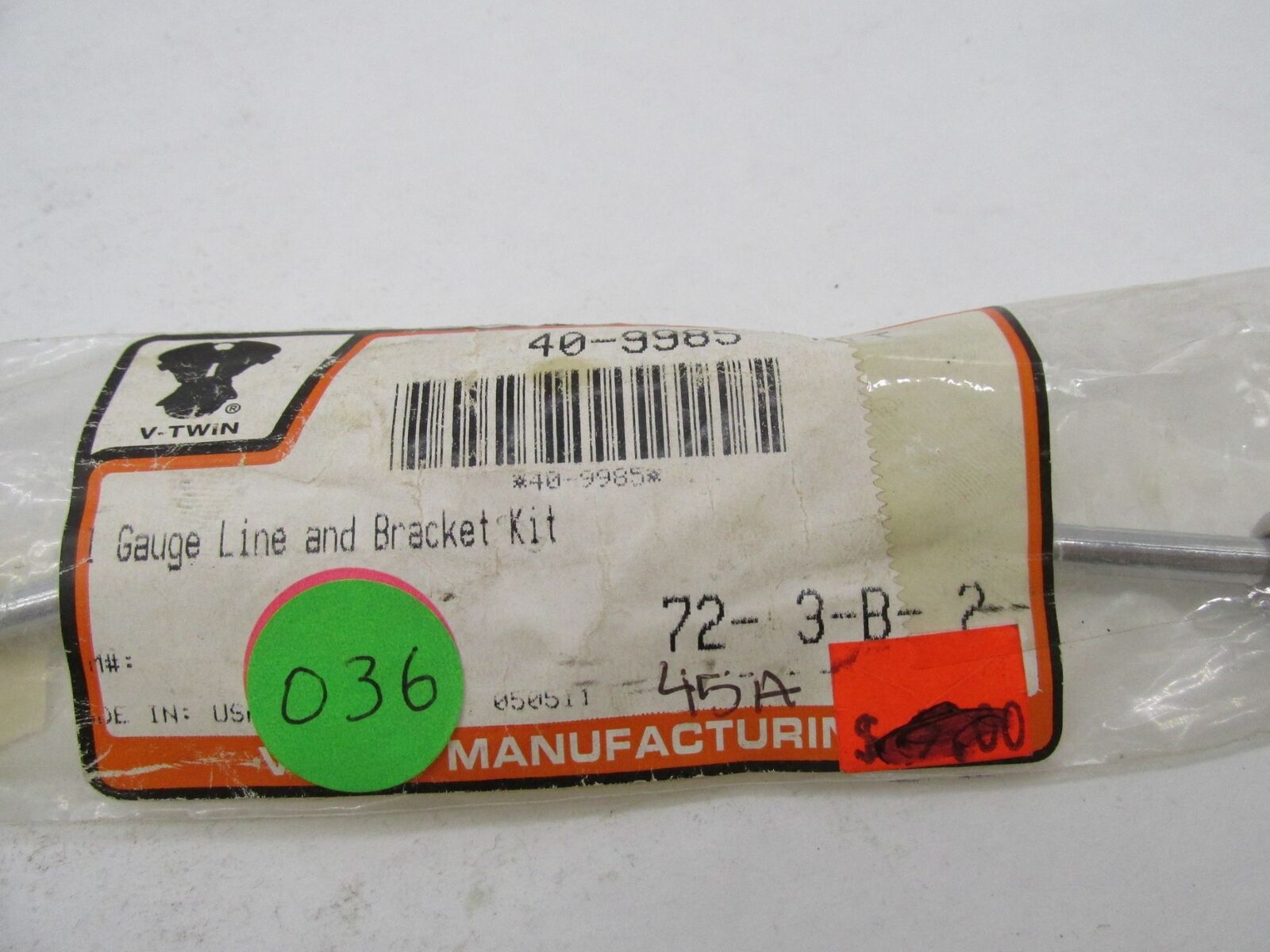 Harley Davidson V-Twin Manufacturing Oil Gauge Line and Bracket Kit 40-9985