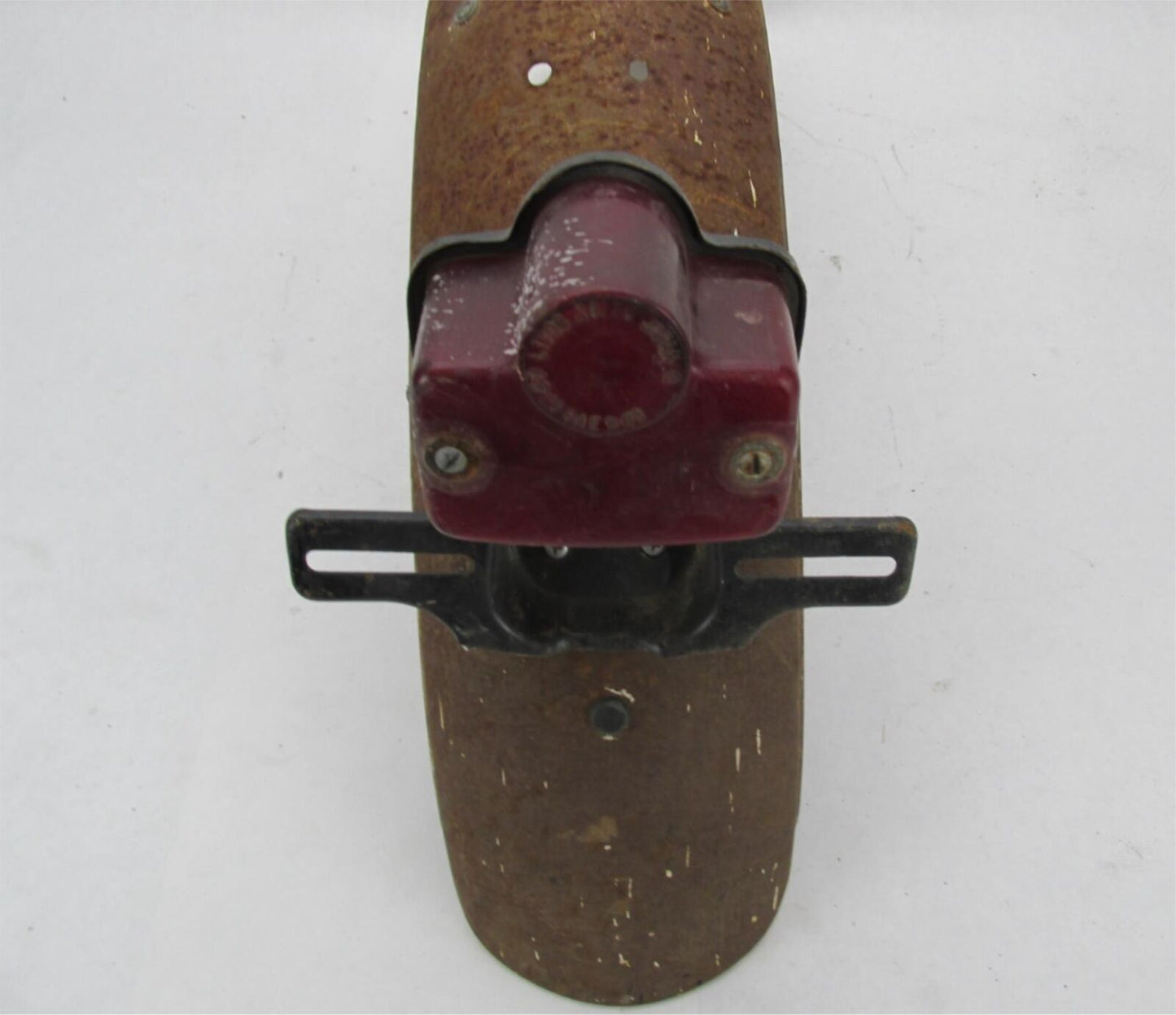 Vintage Triumph BSA Rolled Rear Metal Fender 4-3/4" with Lucas Taillight