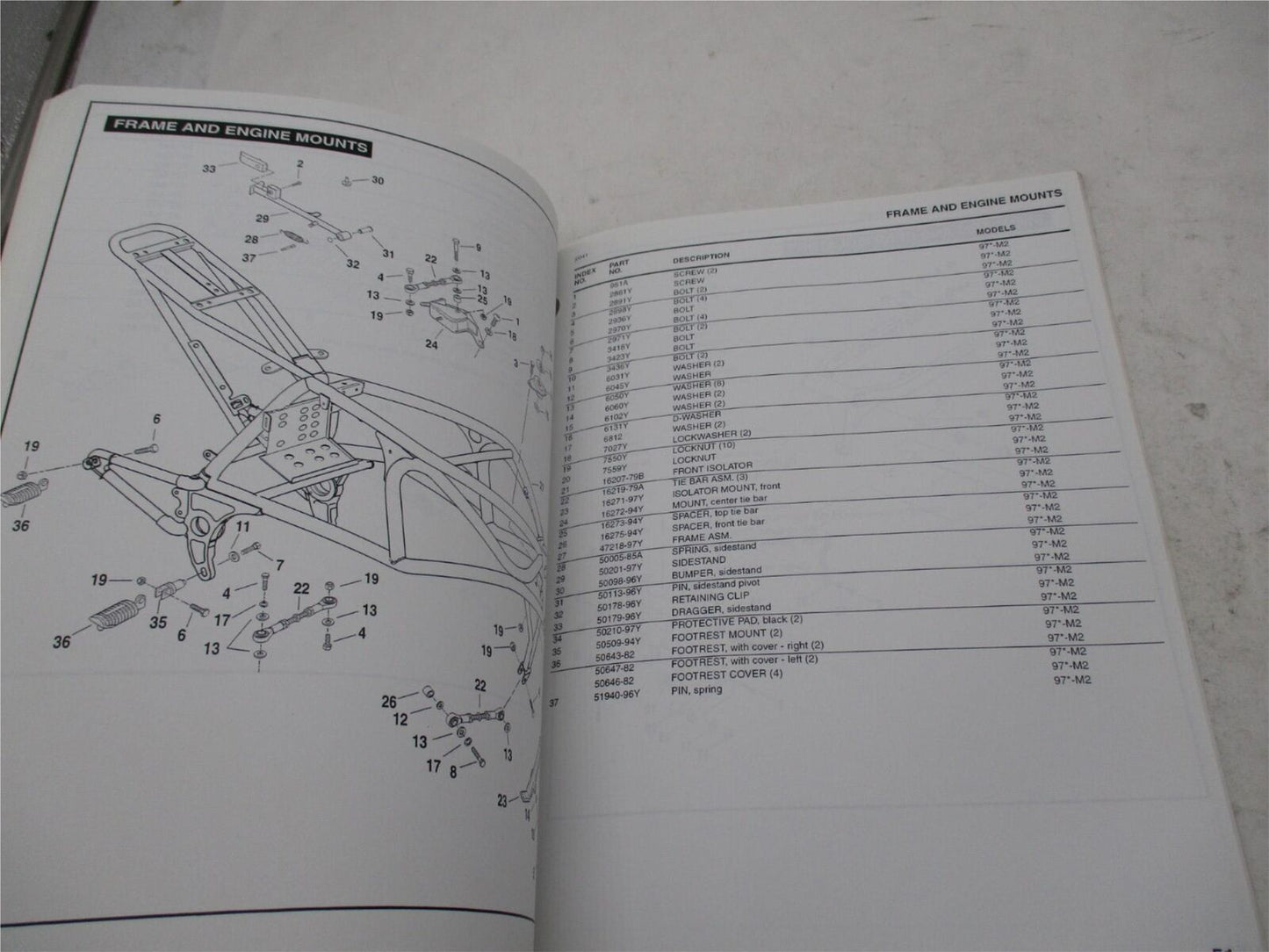 Harley Buell Official Factory 1997 M2 Cyclone Parts Catalog 99572-97