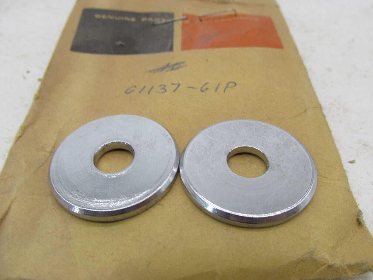 Lot of 2 Harley Aermacchi Genuine NOS Chrome Tank Mount Washers 61137-61P