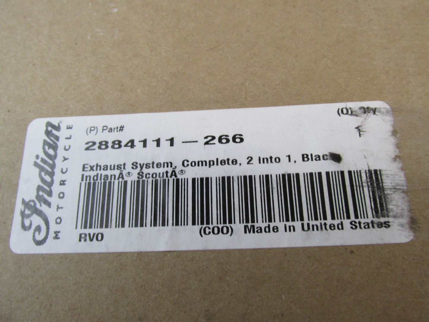 Indian Genuine OEM NOS Complete 2 into 1 Black Exhaust System 2884111-