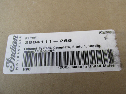 Indian Genuine OEM NOS Complete 2 into 1 Black Exhaust System 2884111-