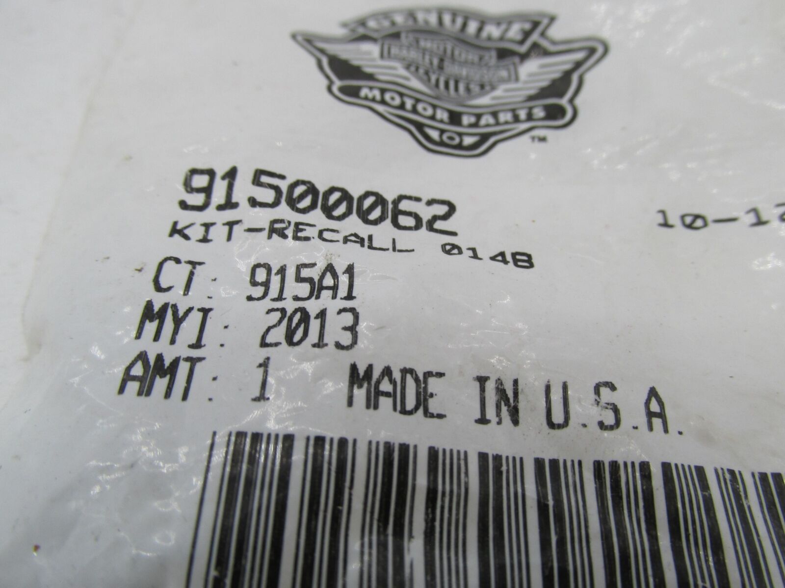 Harley Davidson Genuine NOS Recall Kit 0148 91500062
