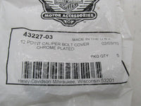 Lot of 2 Harley Davidson Genuine NOS Chrome 12 point Caliper Bolt Cover 43227-03