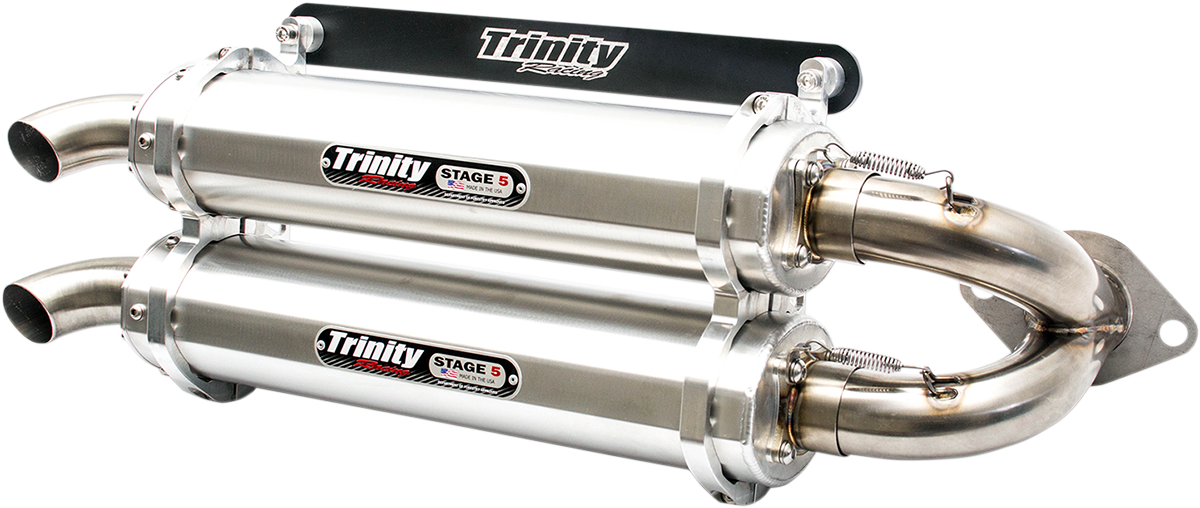 TRINITY RACING Stage 5 Slip On Mufflers Brushed TR-4118S