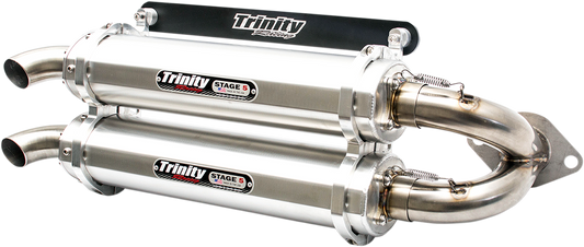 TRINITY RACING Stage 5 Slip On Mufflers Brushed TR-4118S