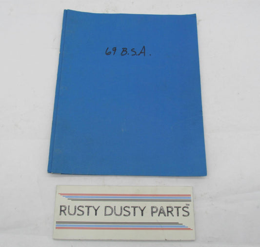 BSA 1969 650CC Lightning Manual Parts Book Copy