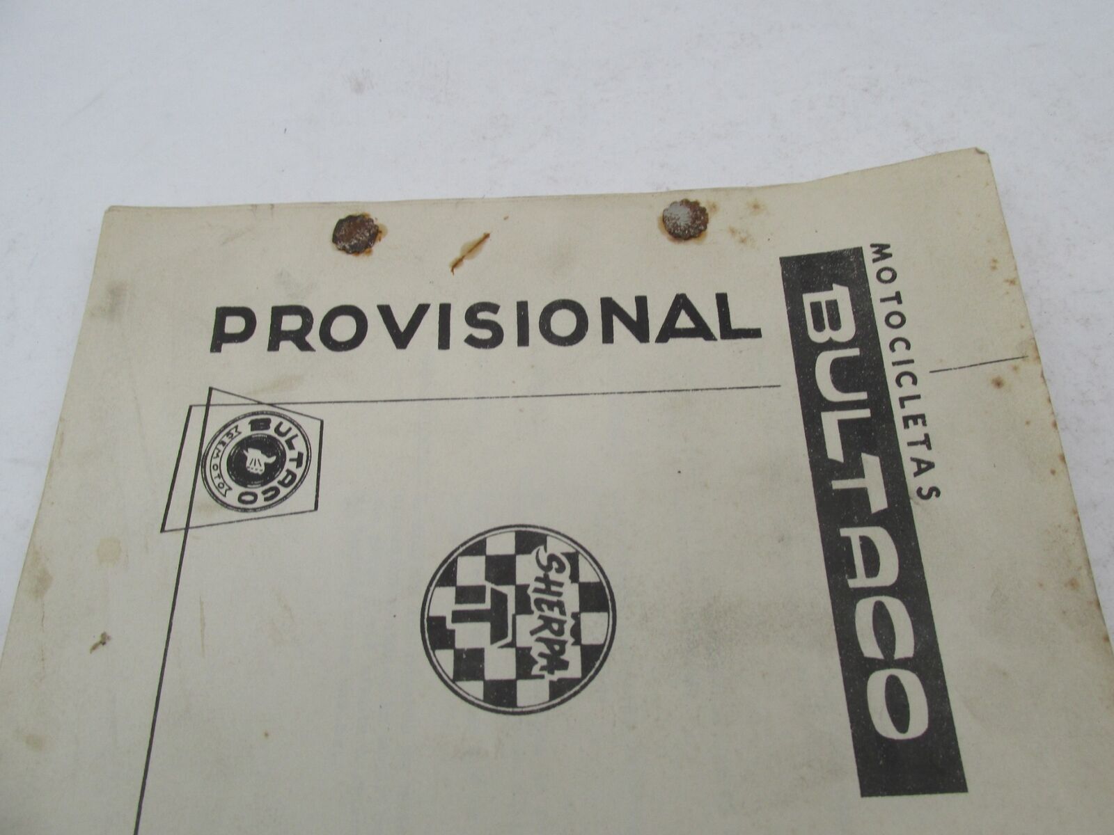 Bultaco Original 1973 Sherpa T Provisional Parts List Catalog 124.32-P117
