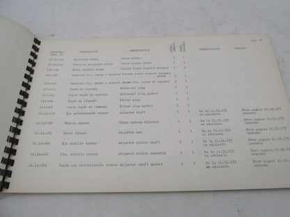 Bultaco Factory Campera 4 Speed Motorcycle Catalog Parts List Book