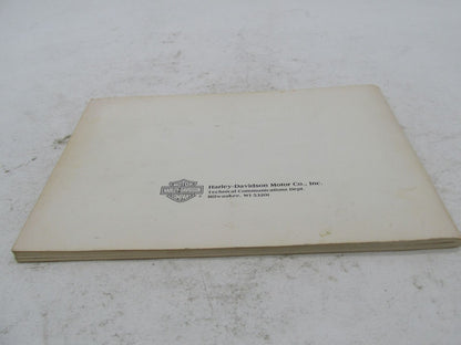 Harley-Davidson Official Factory 1986 XLH Owner's Manual Book 99466-86