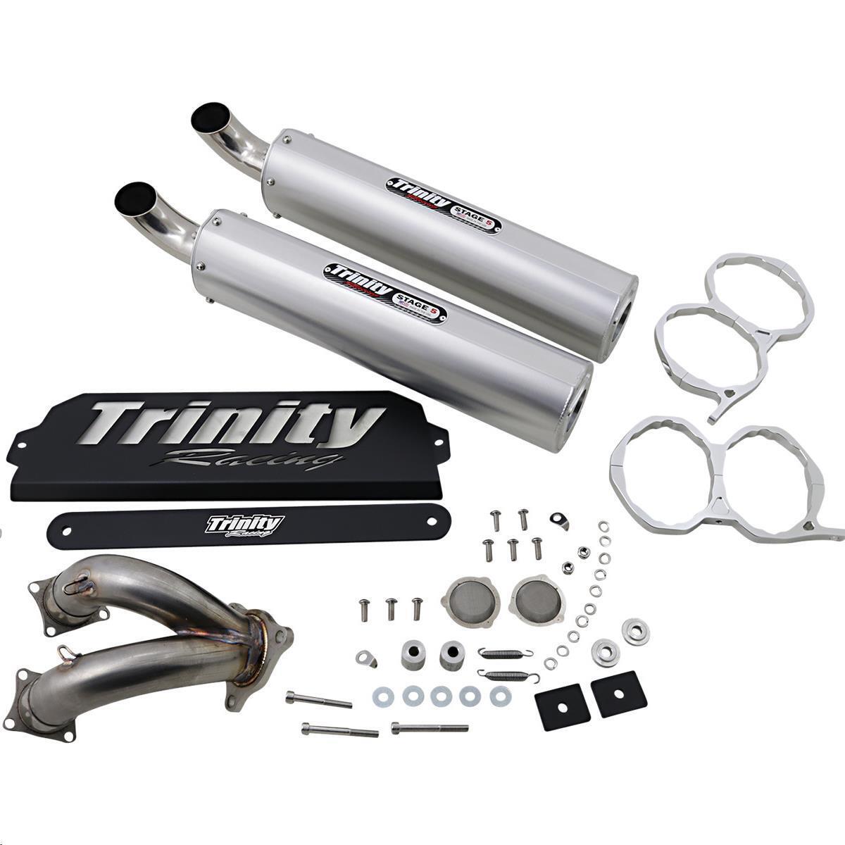 TRINITY RACING Stage 5 Slip On Mufflers Brushed TR-4173S