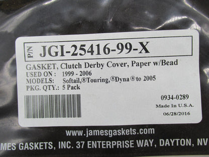 Lot of 2 Harley Davidson 1999-2006 Clutch Derby Cover Gaskets JGI-25416-99-X