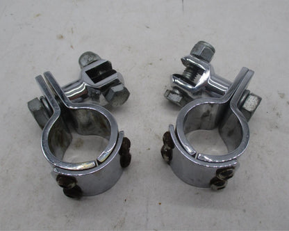 Pair of Harley Davidson Chrome Highway Peg Mounts Bracket Clamps