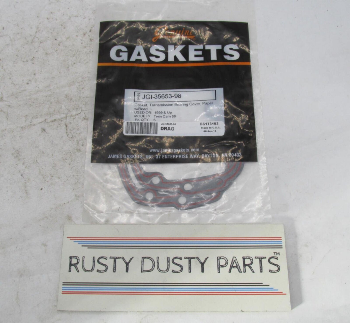 Lot of 2 Harley Davidson James Gaskets Bearing Cover Gaskets JGI-35653-98