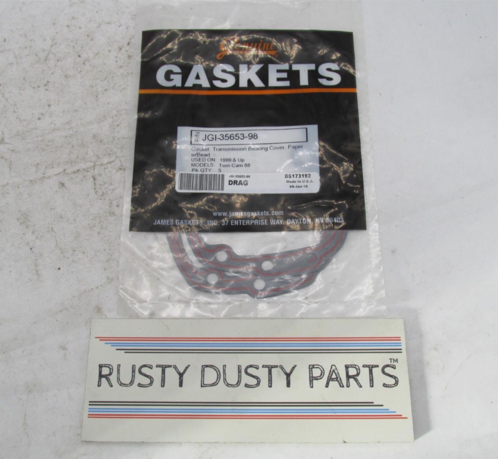 Lot of 2 Harley Davidson James Gaskets Bearing Cover Gaskets JGI-35653-98