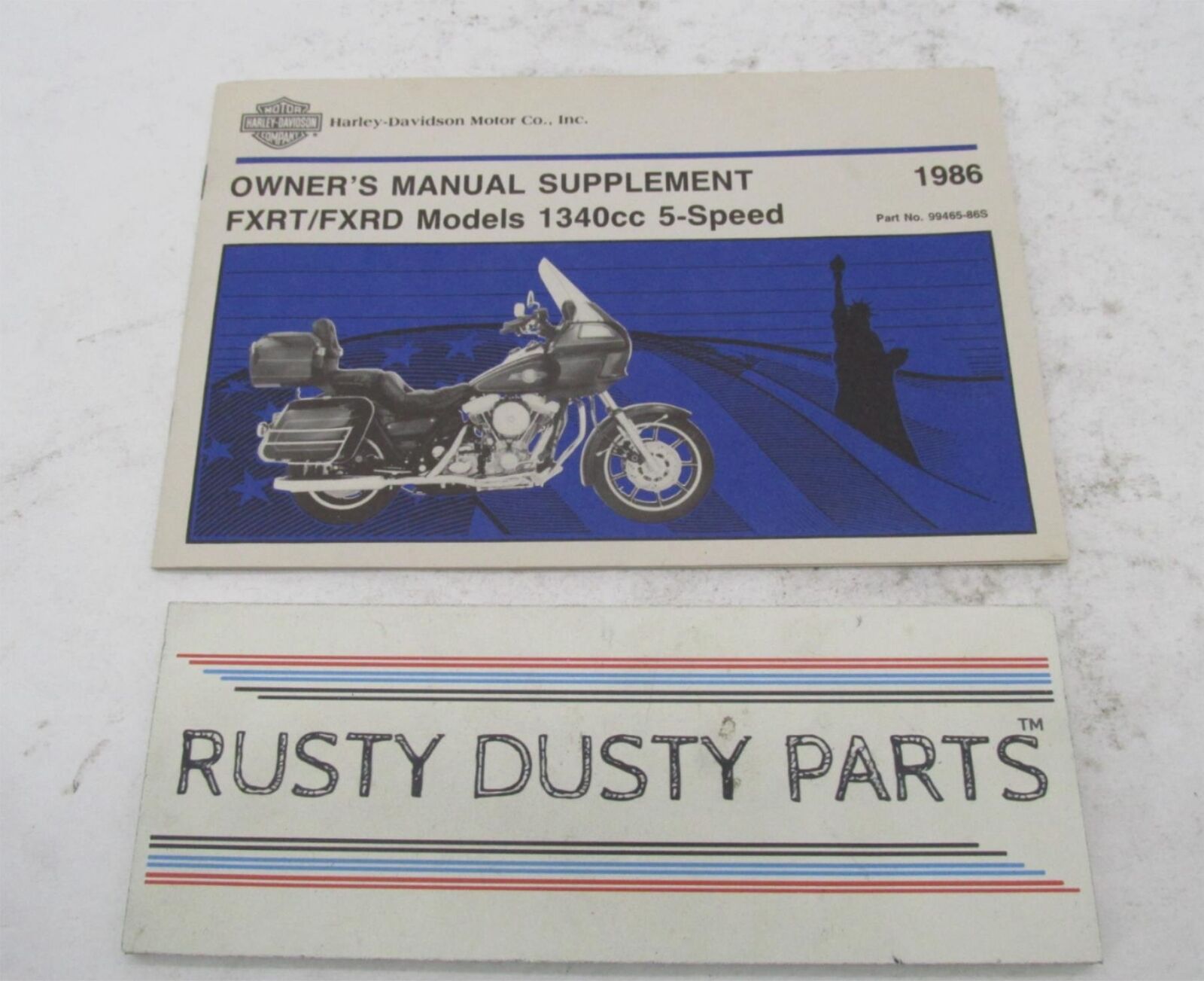Harley-Davidson 1986 FXRT FXRD 13400cc 5 Speed Owner's Manual Book 99465-86S