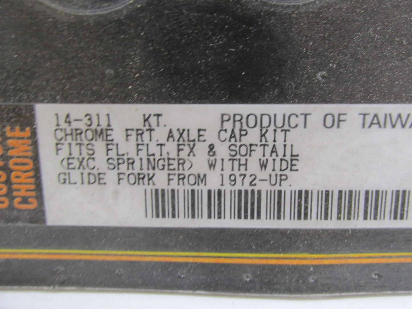 Harley Custom Chrome FL FLT FX Softail Wide Glide Front Axle Cap Kit 14-311