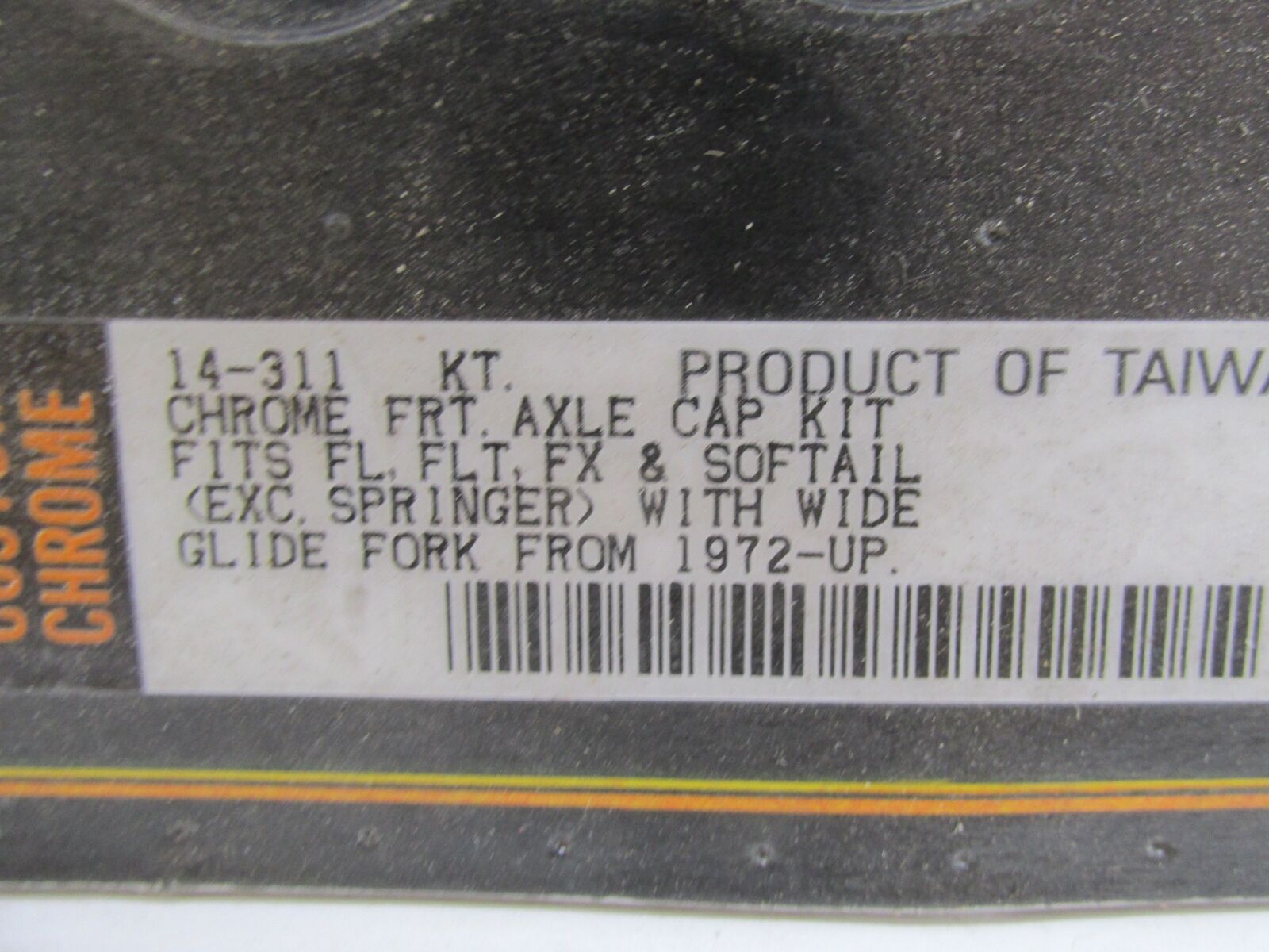 Harley Custom Chrome FL FLT FX Softail Wide Glide Front Axle Cap Kit 14-311