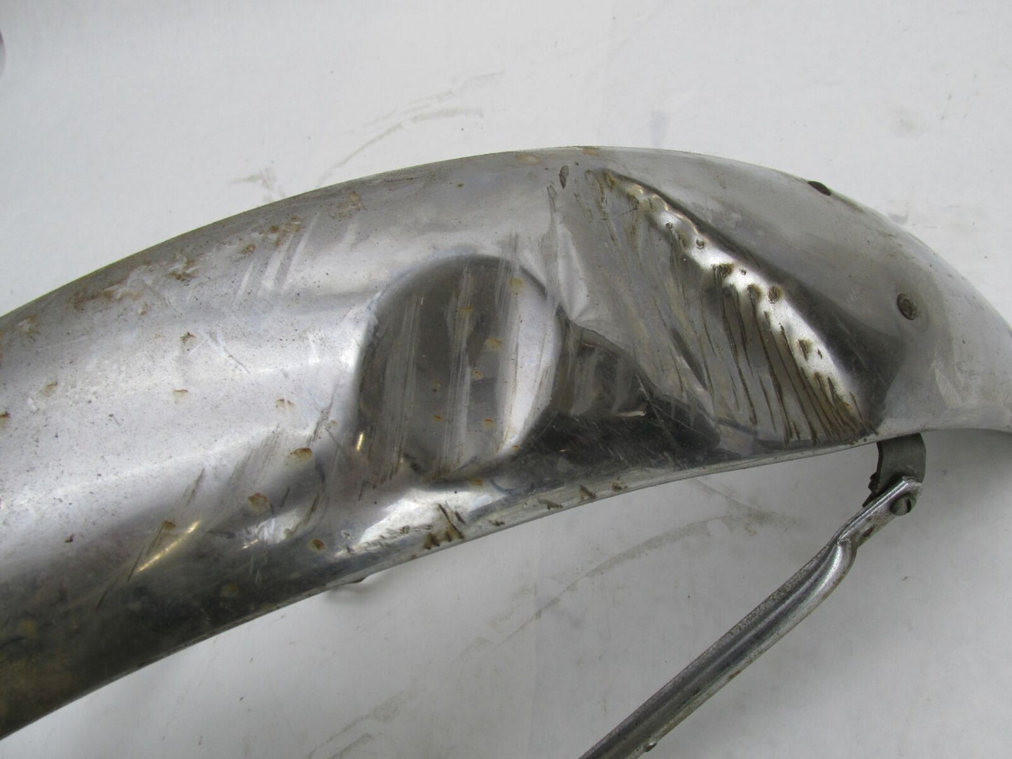 Vintage Patina Chrome 4.5" Wide Front Fender Triumph BSA Norton Ducati Guzzi