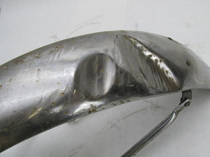 Vintage Patina Chrome 4.5" Wide Front Fender Triumph BSA Norton Ducati Guzzi