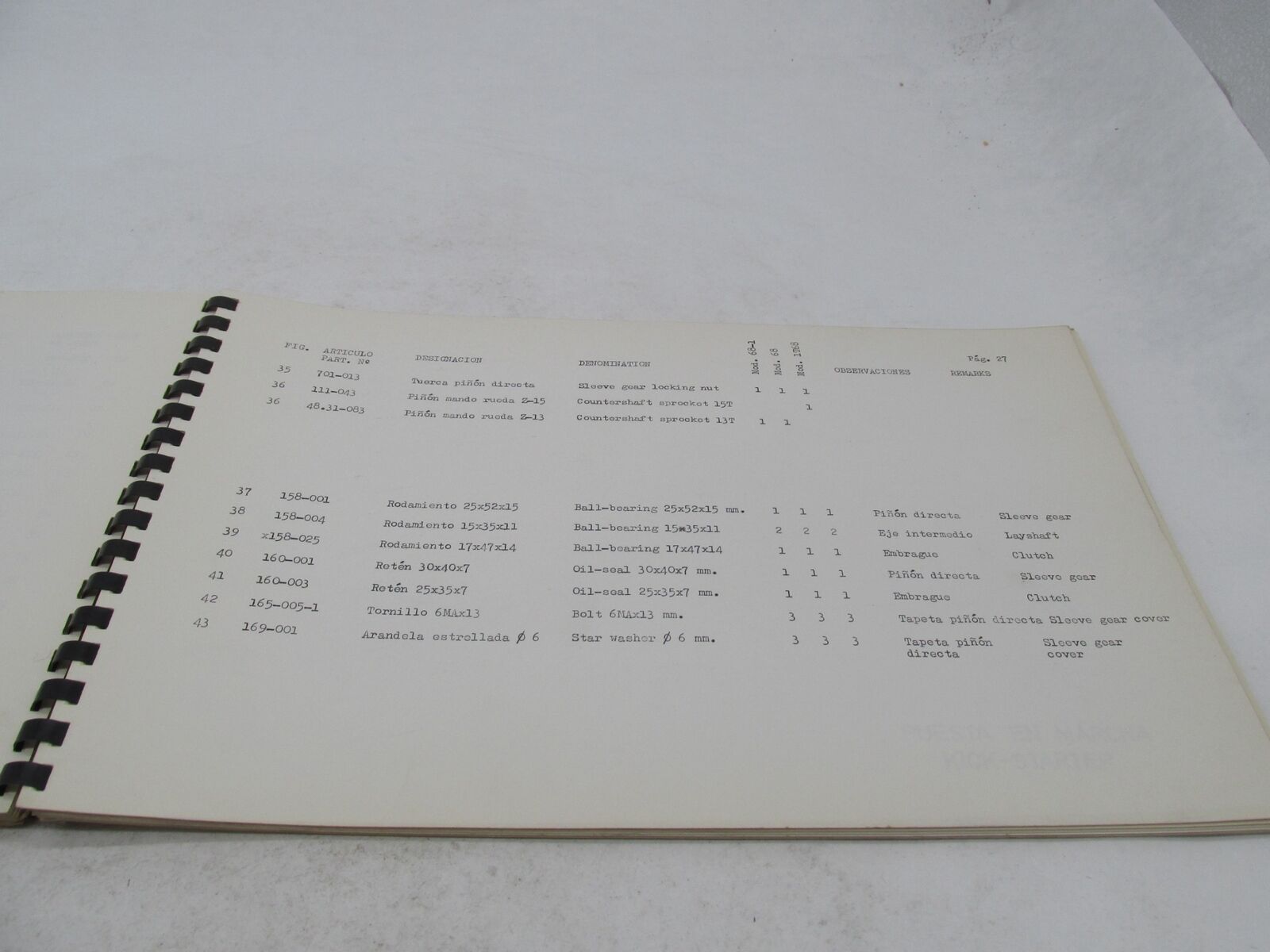 Bultaco Factory Pursang Mk4 Motorcycle Catalog Parts List Catalog 68.32-117-1