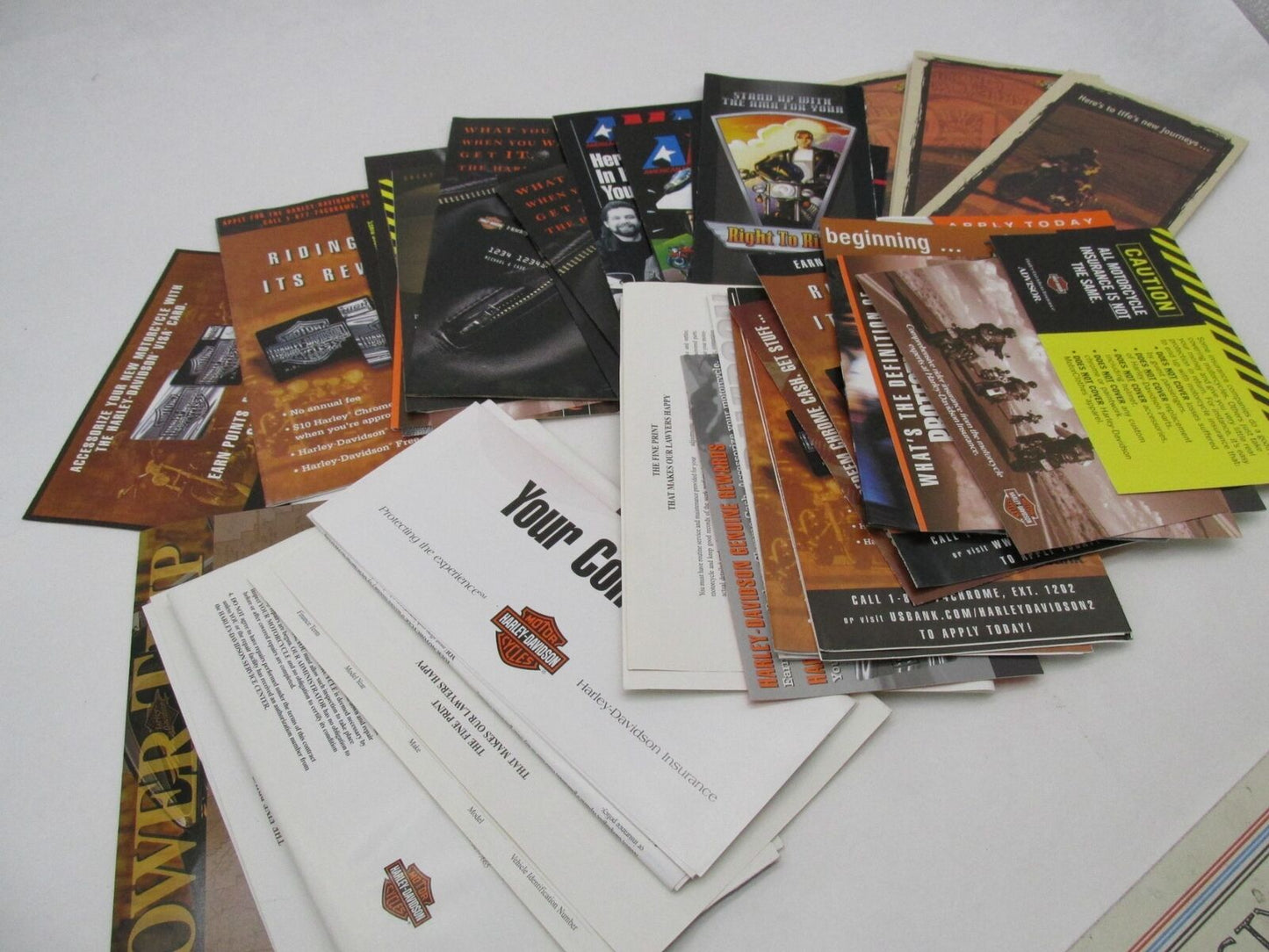 Huge Mixed Lot of Harley-Davidson Warranty AMA Credit Card Literature
