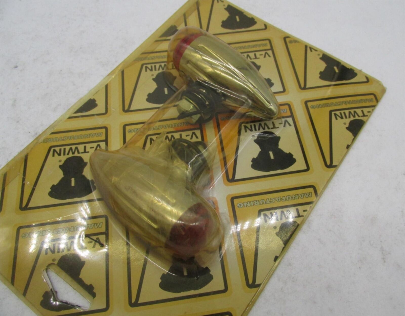 Harley Davidson V-Twin Bullet Marker Lights Smooth Amber Lens 33-0450