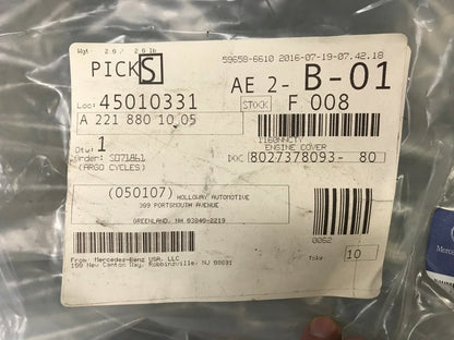 Mercedes Benz S W221 Front Bonnet Hood Guard A2218801005 GENUINE NEW