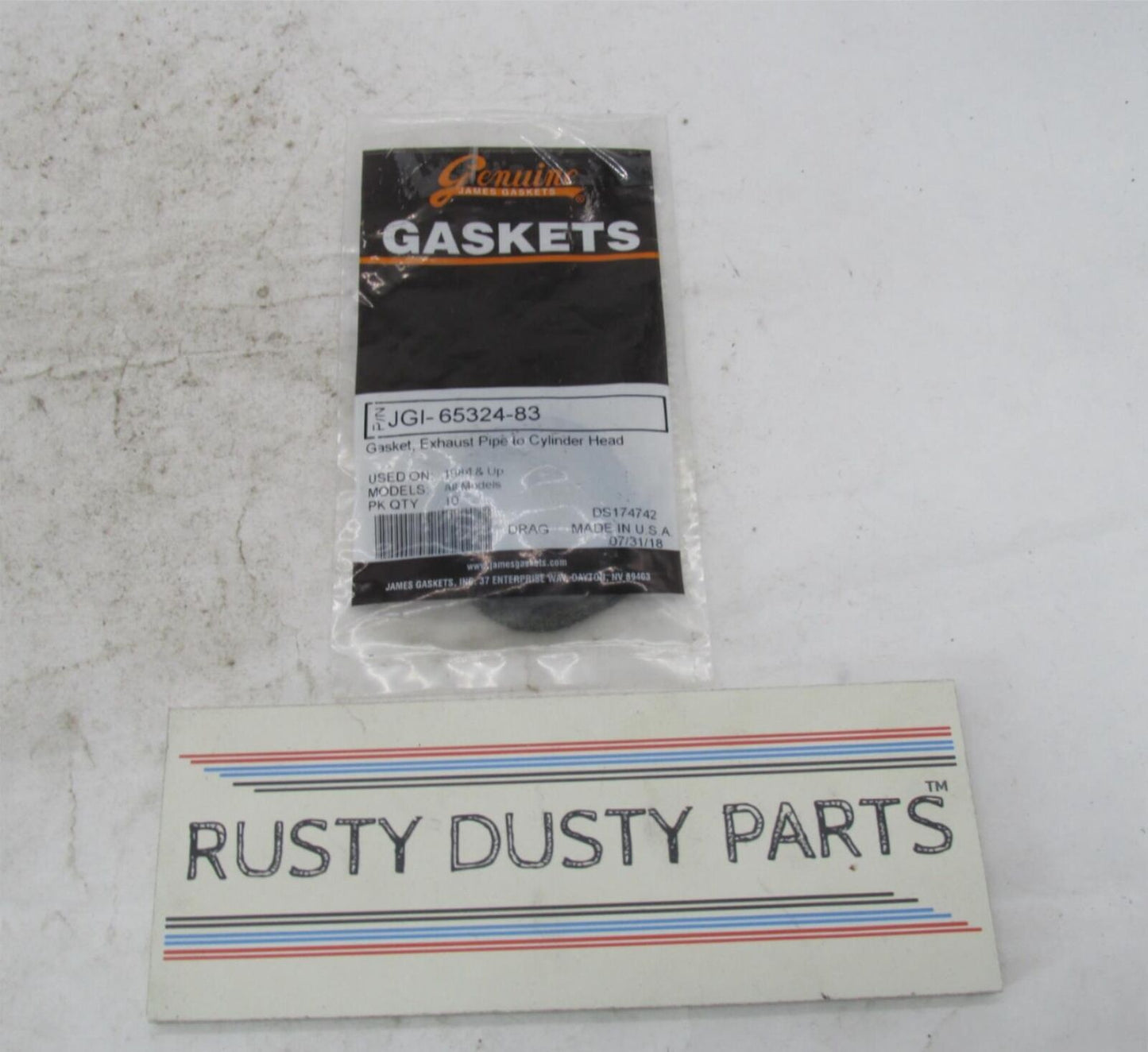 Lot of 4 Harley James Gasket Exhaust Pipe To Cylinder Head Gaskets JGI-65324-83