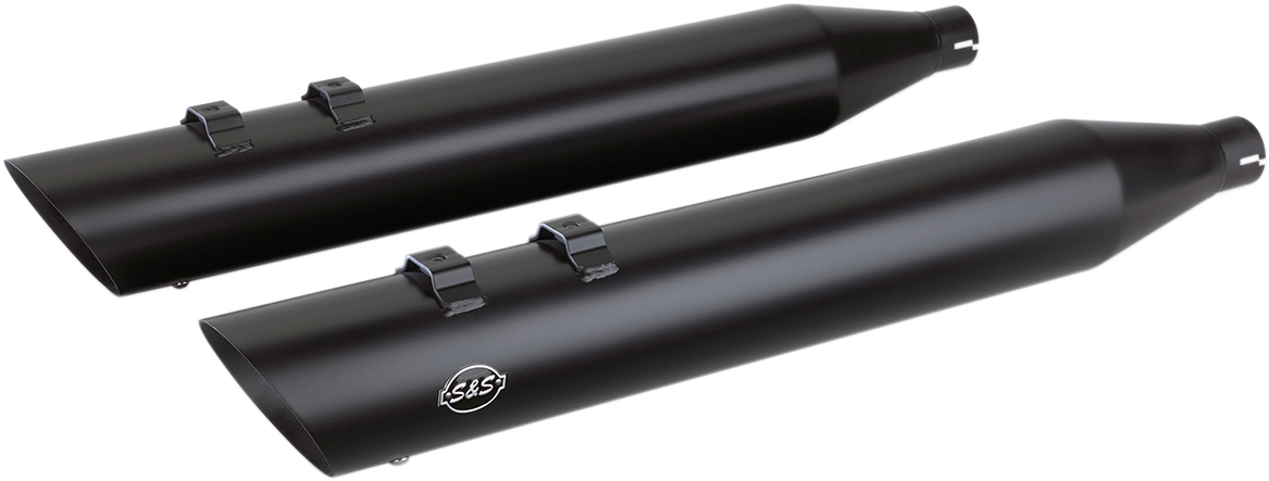 S & S Cycle 4" Touring Slip-On Mufflers Black 550-0692