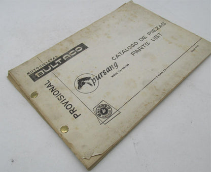 Bultaco Original Factory Provisional Pursang Parts Catalog List 134.32-P117