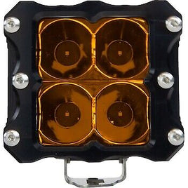 HERETIC 6-Series Quattro Spot Lights Black w/ Amber Lens 52214