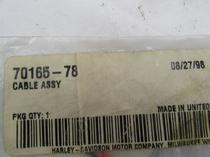 Harley-Davidson Genuine NOS Headlamp Cable Assembly 70165-78